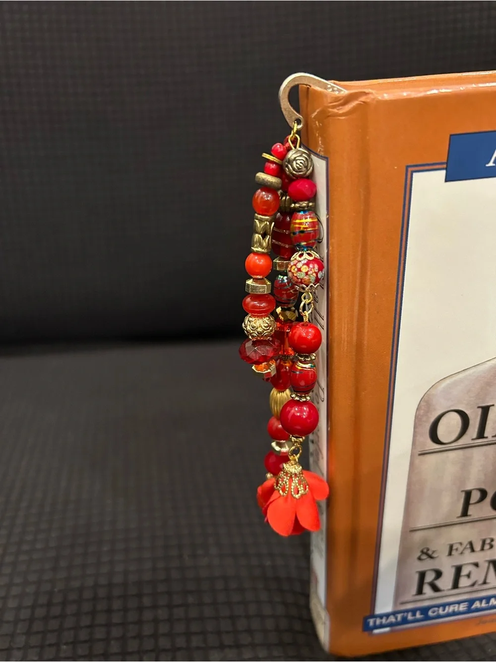 Red Beaded Bookmark with Tassel